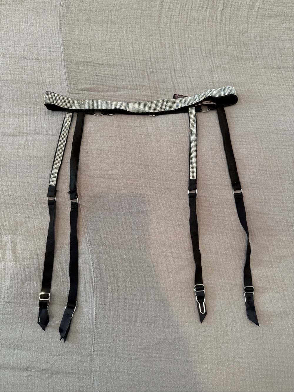 Victoria's Secret Black Rhinestone Garter (XS/S)